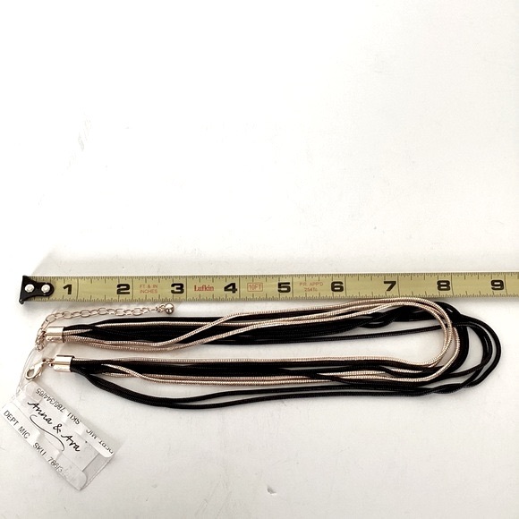 Anna & Ava Multi Layered Black And Gold Round Snake Chain Necklace - Picture 11 of 11